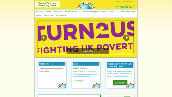 Screenshot of the Dawdon Youth And Community Centre website