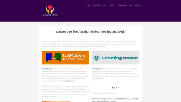 Screenshot of the The Abrahamic Reunion (England) website