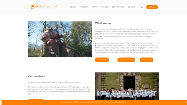 Screenshot of the Ecobirmingham website