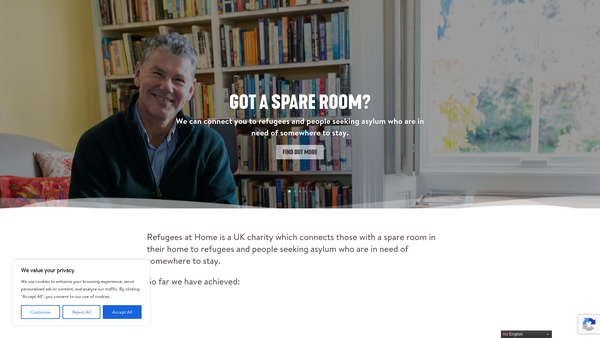 Screenshot of the Refugees At Home website