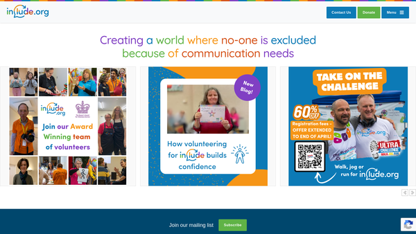 Screenshot of the The Include Project website