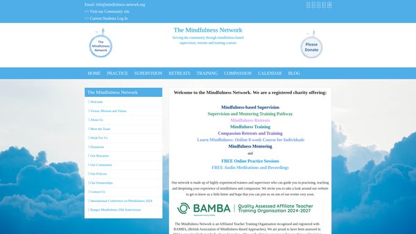 Screenshot of the The Mindfulness Network website