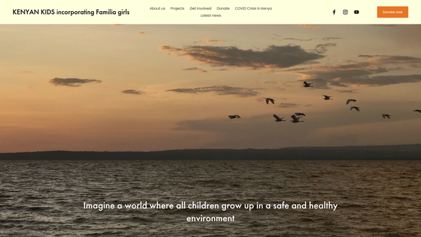 Screenshot of the Enfants Kenya UK website