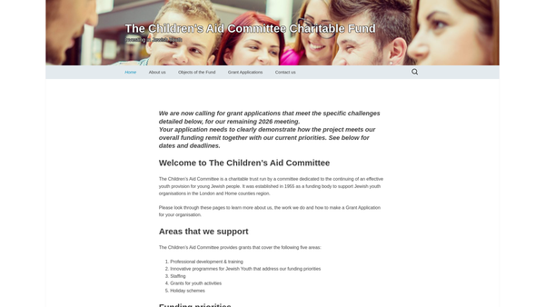 Screenshot of the The Children's Aid Committee Charitable Fund website