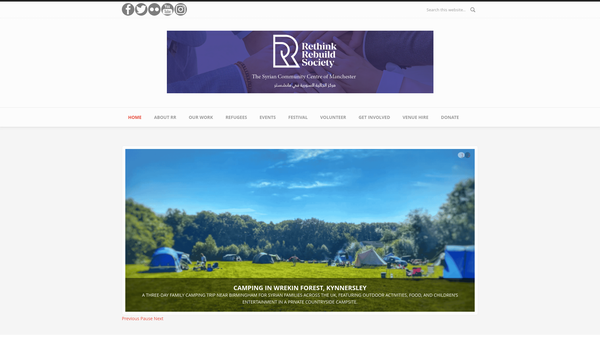 Screenshot of the Rethink Rebuild Society website
