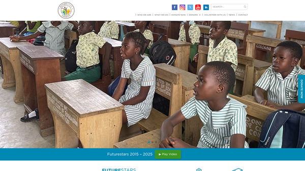 Screenshot of the Futurestars (West And Central Africa) website