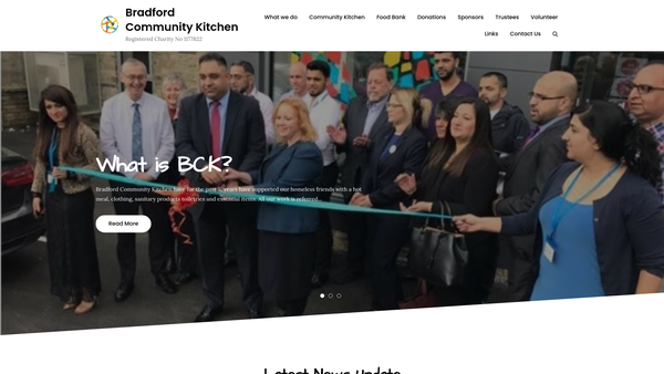 Screenshot of the Bradford Community Kitchen website