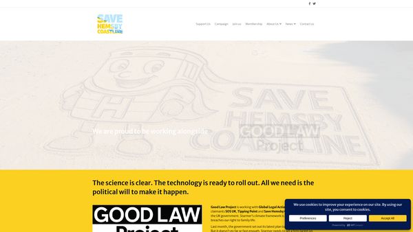 Screenshot of the Save Hemsby Coastline website