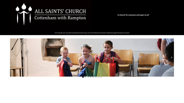 Screenshot of the The Parochial Church Council Of The Ecclesiastical Parish Of All Saints, Cottenham website