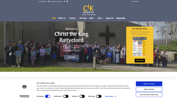 Screenshot of the The Parochial Church Council Of The Ecclesiastical Parish Of Christ The King Battyeford website