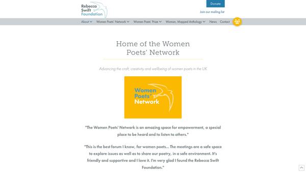 Screenshot of the Rebecca Swift Foundation website