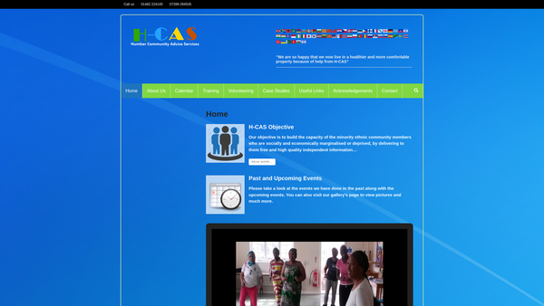 Screenshot of the Humber Community Advice Services Limited website