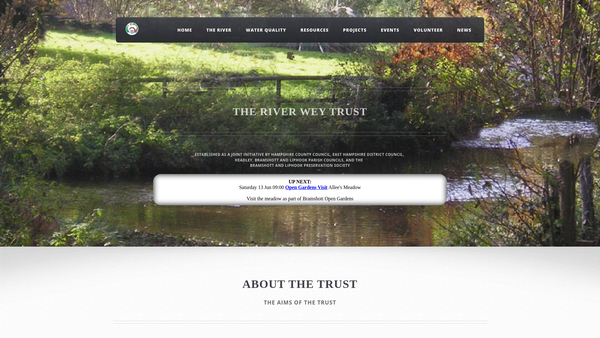 Screenshot of the The River Wey Trust website