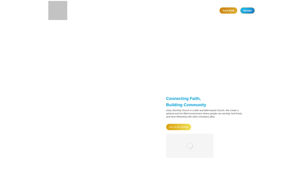Screenshot of the Glory Worship Church website