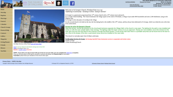 Screenshot of the The Parochial Church Council Of The Ecclesiastical Parish Of Wrotham website