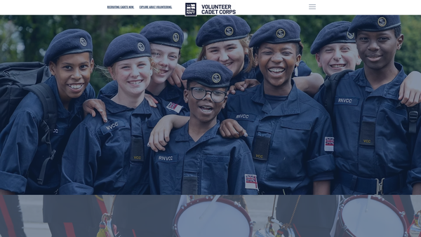 Screenshot of the HMS Excellent Royal Naval Volunteer Cadet Corps website