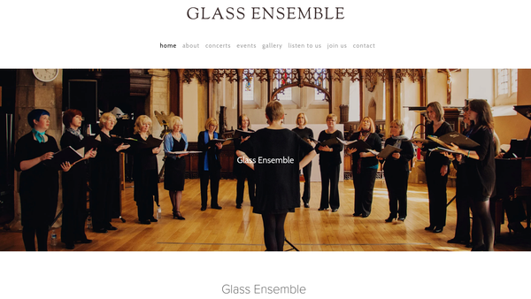 Screenshot of the Glass Ensemble website