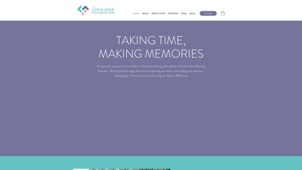Screenshot of the The Chris Aked Foundation website