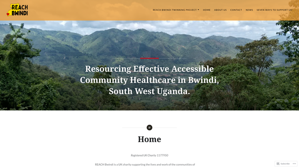 Screenshot of the Reach Bwindi website
