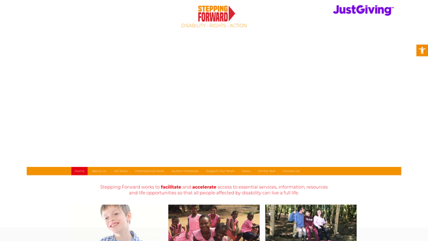 Screenshot of the Stepping Forward UK website