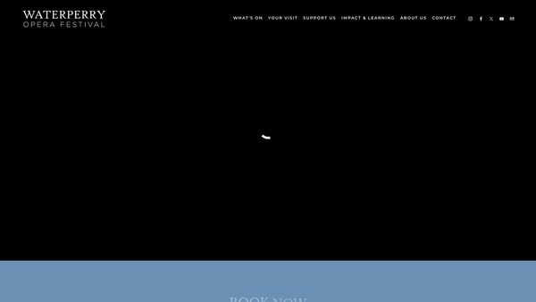 Screenshot of the Waterperry Opera Festival website