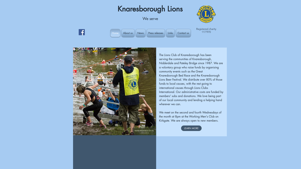 Screenshot of the Knaresborough Lions Club website