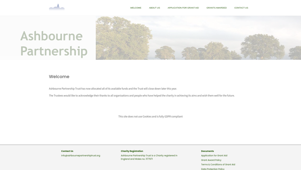 Screenshot of the Ashbourne Partnership Trust website