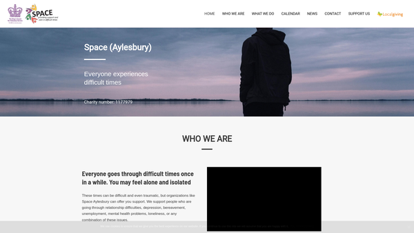 Screenshot of the Space (Aylesbury) website