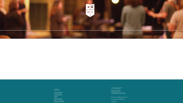 Screenshot of the The Parochial Church Council Of The Ecclesiastical Parish Of St. John The Baptist, Clarendon Park, Leicester website
