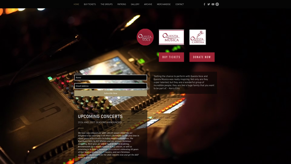 Screenshot of the Questa website