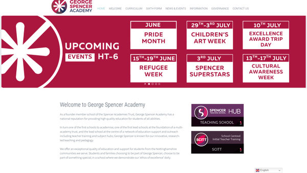 Screenshot of the The Friends Of George Spencer website