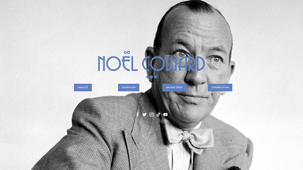 Screenshot of the The Noel Coward Foundation website