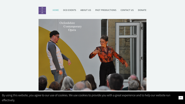 Screenshot of the Oxfordshire Contemporary Opera website