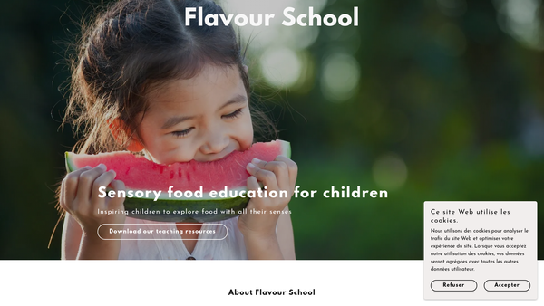 Screenshot of the Flavour School website