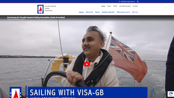 Screenshot of the Visually Impaired Sailing Association website