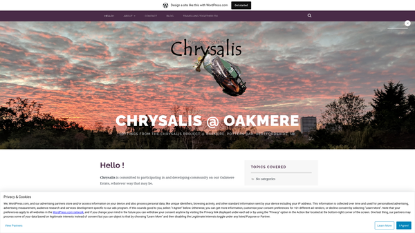 Screenshot of the Chrysalis (Oakmere) website