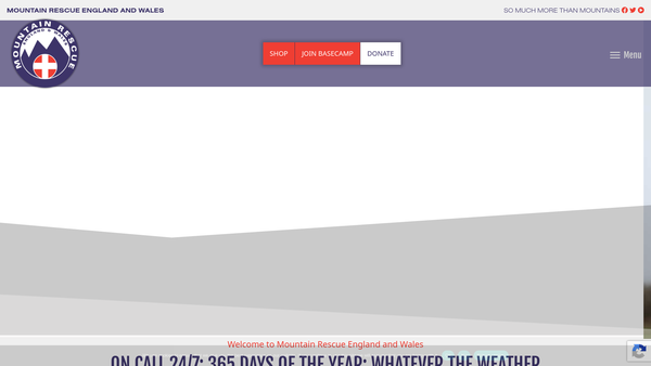 Screenshot of the Mountain Rescue England And Wales website
