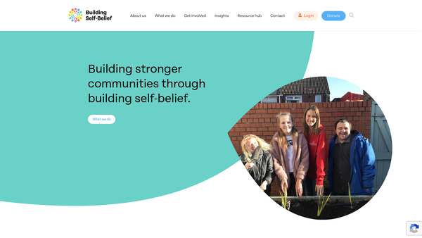 Screenshot of the Building Self Belief CIO website