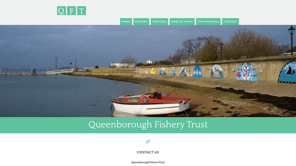 Screenshot of the Queenborough Fishery Trust website