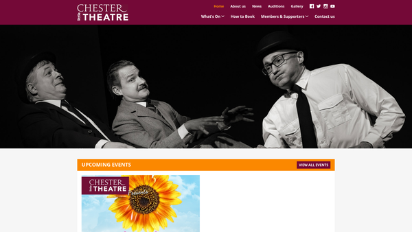 Screenshot of the Chester Little Theatre website