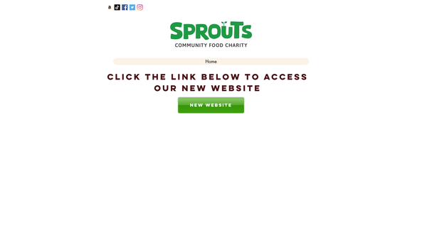 Screenshot of the Sprouts Community Food Charity website