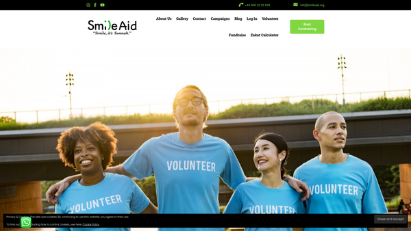 Screenshot of the Smile Aid website