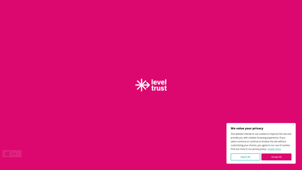 Screenshot of the Level Trust website