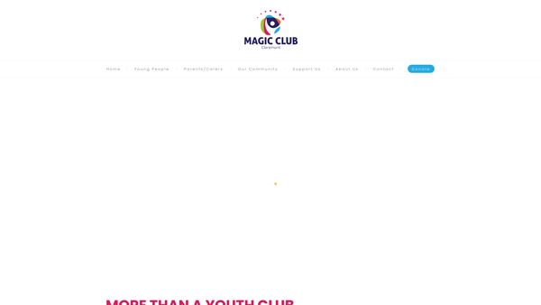 Screenshot of the Magic Club website