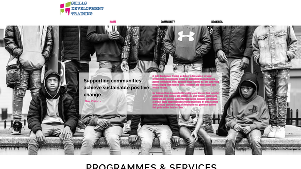 Screenshot of the Skills Development Training website