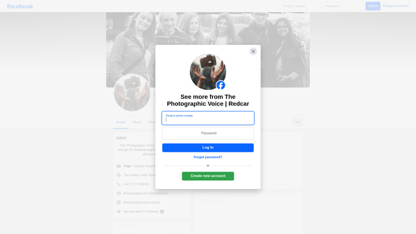 Screenshot of the The Photographic Voice (North) website