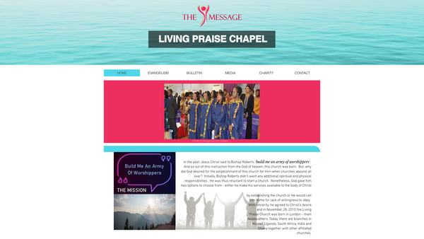 Screenshot of the Living Praise Chapel website