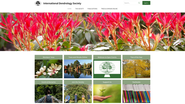 Screenshot of the International Dendrology Society website