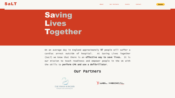 Screenshot of the Saving Lives Together website