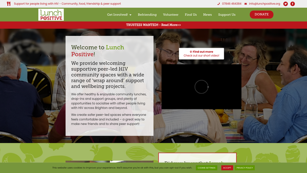 Screenshot of the Lunch Positive website